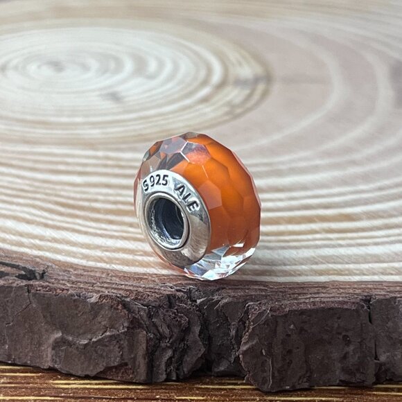 Murano Glass Fascinating Orange Bead Charm - Picture 5 of 5